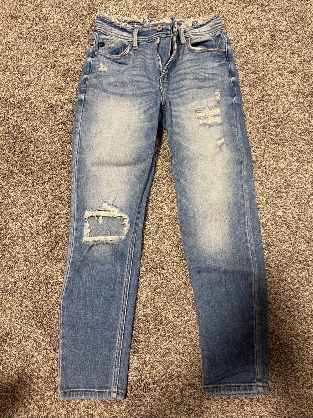 KanCan Light Blue Distressed Mom Jeans